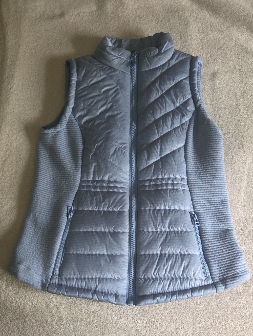 Maurices Light Blue Quilted Hybrid Vest - Women's Sleeveless Jacket